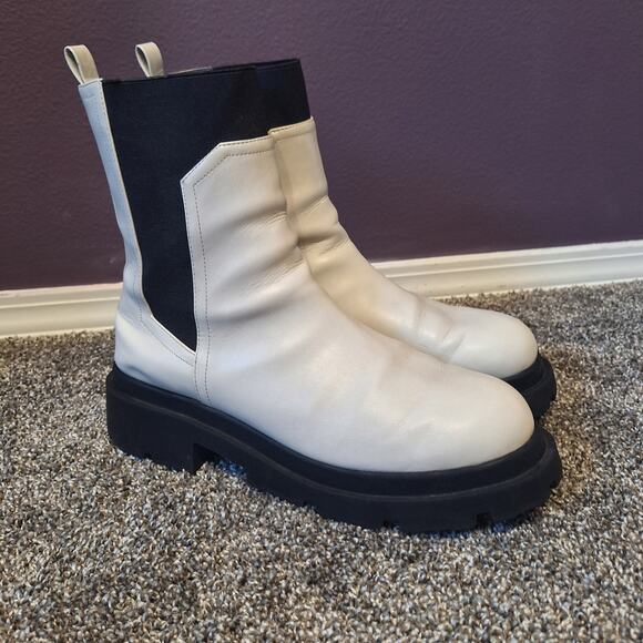 Dolce Vita womens 11 Brody pull on white black chelsea Boot bootie - Picture 2 of 8